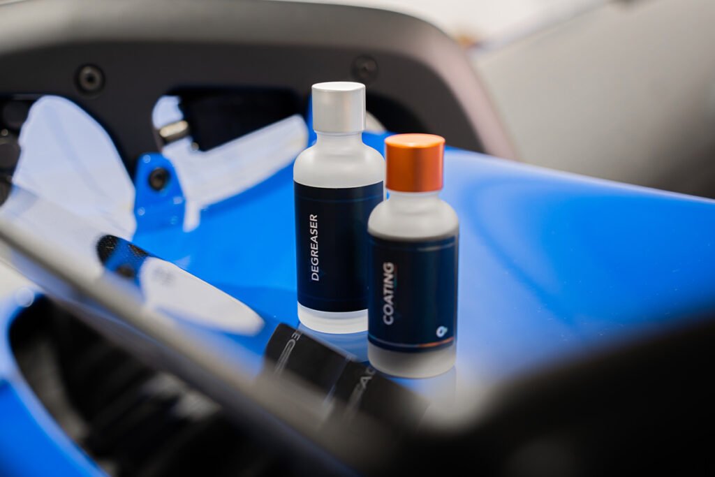 coating en degreaser op de achterkant van een porche GT3 RS
